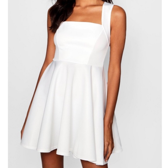 Lulus Dresses & Skirts - Lulu’s Off White Square Neck Skater Dress XS